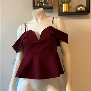 Blush red Peplum top